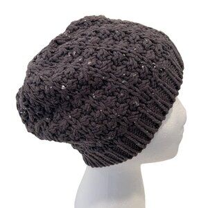 Gap Cable Knit Slouchy Beanie Hat Women or unisex One Size Gray Cotton & Acrylic